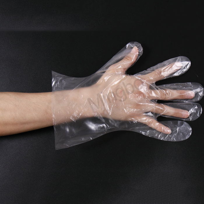 CE Certified High Quality Thickened Disposable Gloves 500PCS Extracted Food Thickened Disposable PE Plastic Gloves