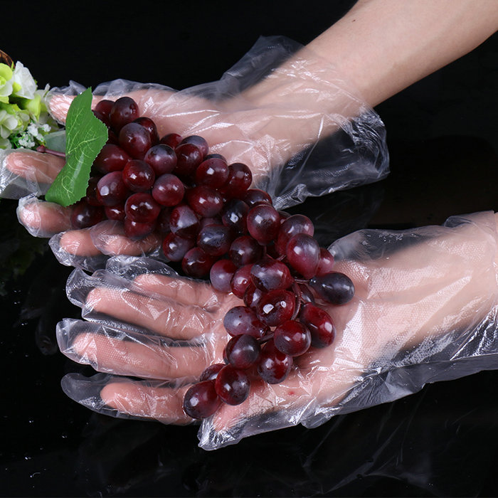 Hybrid Embossed Poly Disposable Gloves