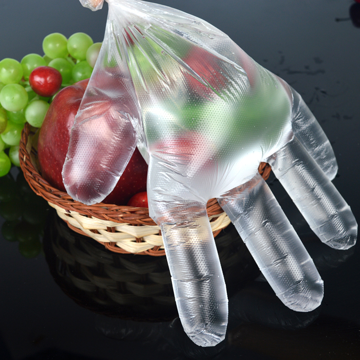 PE Plastic Household Daily Food Grade Eating Use Oil Proof Food Hand Disposable Transparent HDPE Plastic PE Gloves