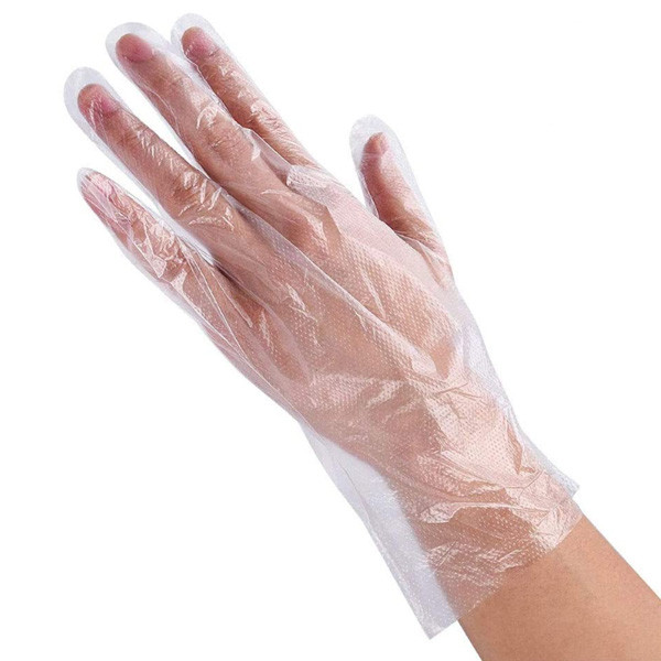 High and Low Mouth Poly Header Plastic HDPE LDPE AB Gloves With Hole