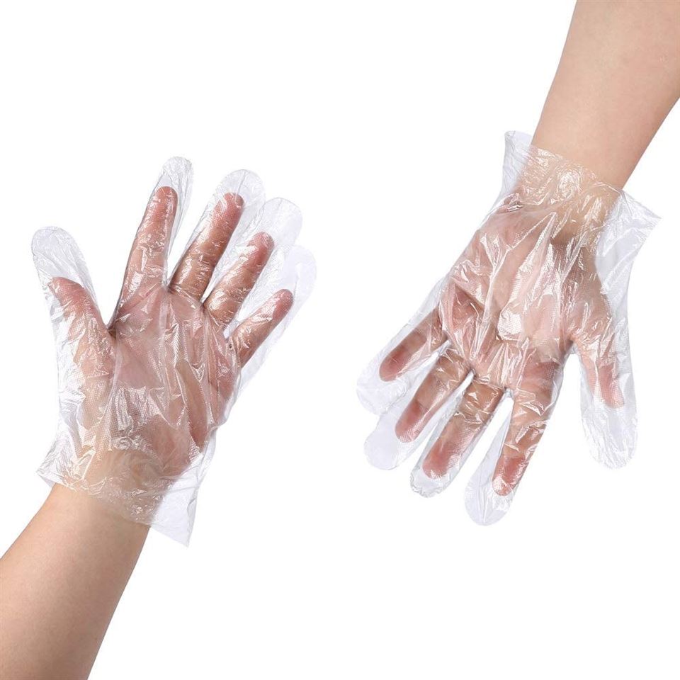 Food grade transparent disposable pe poly deli gloves