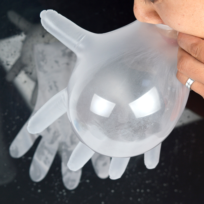 Ambidextrous Strong Stretch Lightweight Powder-Free Clear Plastic Gloves 