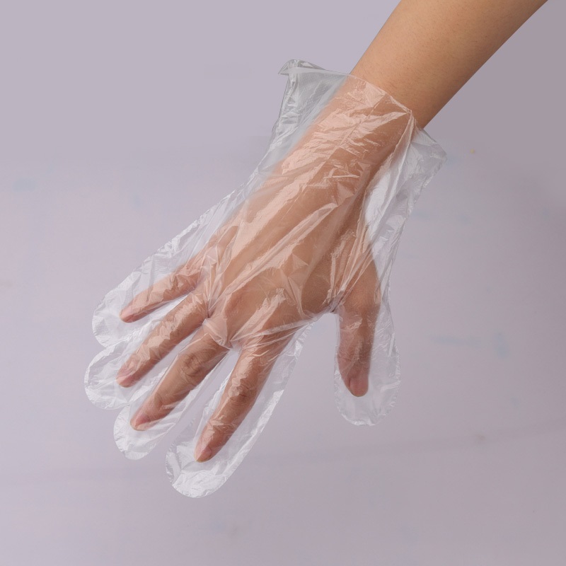 L Size disposable kitchen restaurant pe poly gloves 