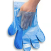 Disposable food grade plastic gloves with hanging hole 