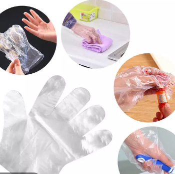 L Size disposable kitchen restaurant pe poly gloves 